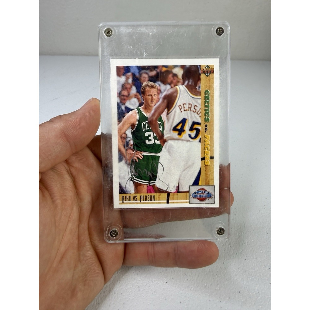 1991-92 Upper Deck #30 Bird vs. Person On Card Autograph